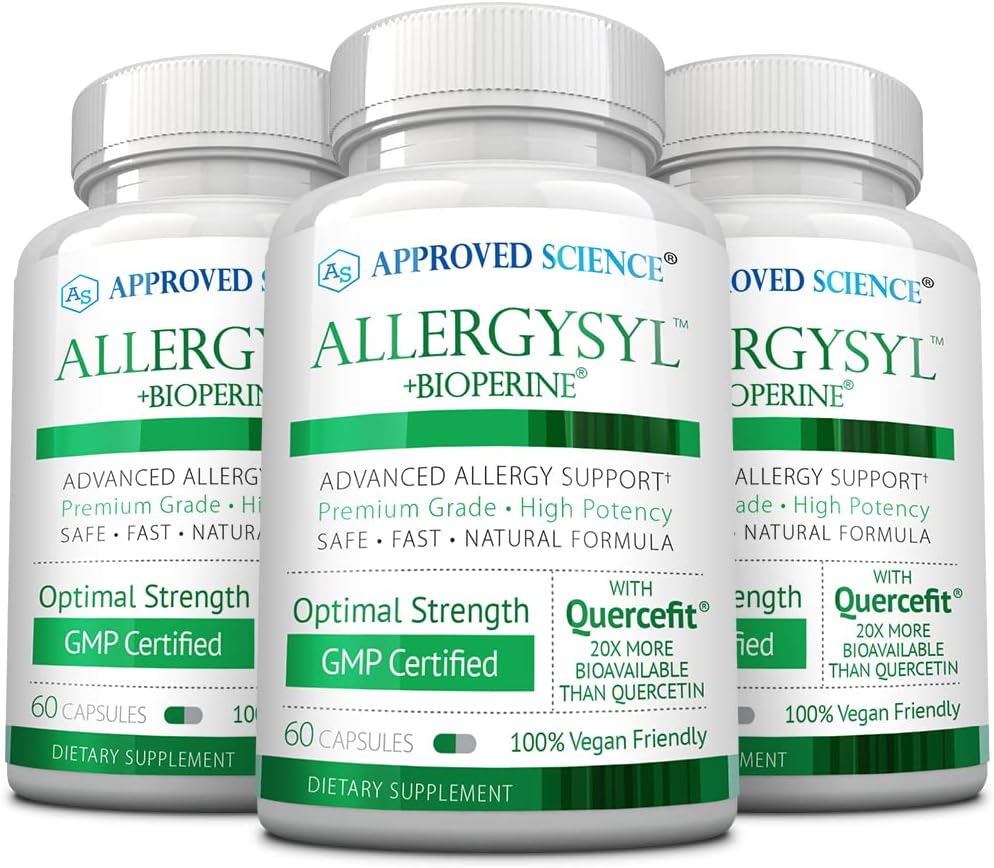 Approved Science Allergysyl – Complejo para Alergias Estacionales con Vitaminas y Antioxidantes – 360 Cápsulas Veganas