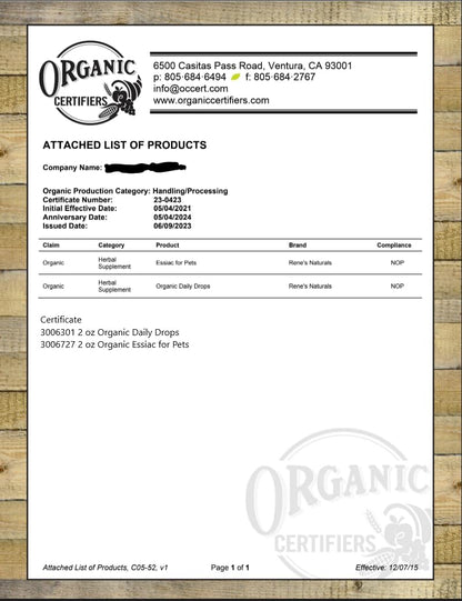 Essiac Gotas Orgánicas Originales - Fórmula – Origen y pureza: Opte por productos elaborados con ingredientes – Image 8