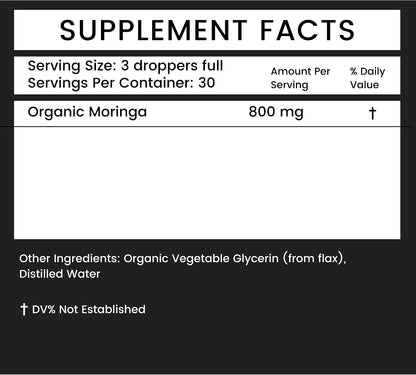 Organic Moringa - 2 oz Liquid in a Glass – Producción en lotes pequeños: Se fabrica en pequeñas cantidades para – Image 4