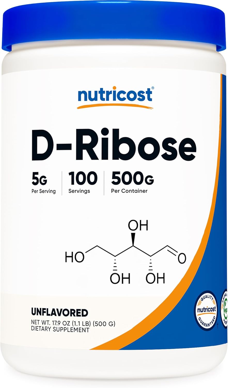 Nutricost D-Ribosa en Polvo - 500 g (5000 mg por Ración)