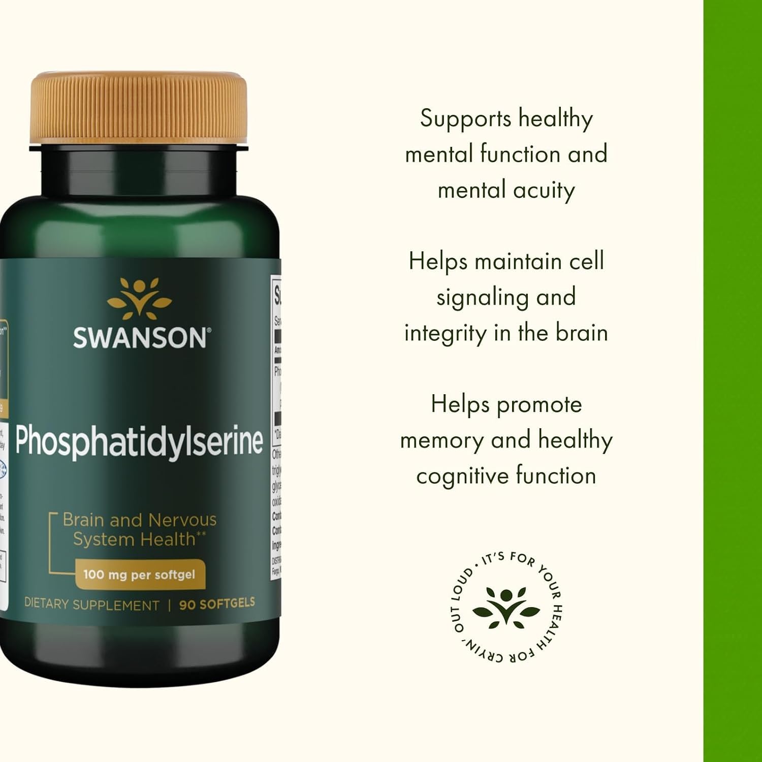 Swanson Fosfatidilserina 100 mg, 90 cápsulas blandas (Pack de 2)