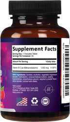 Vitamina B12 1000 mcg por Ración Comprimibles Masticables - Metilcobalamina - 60 Comprimidos