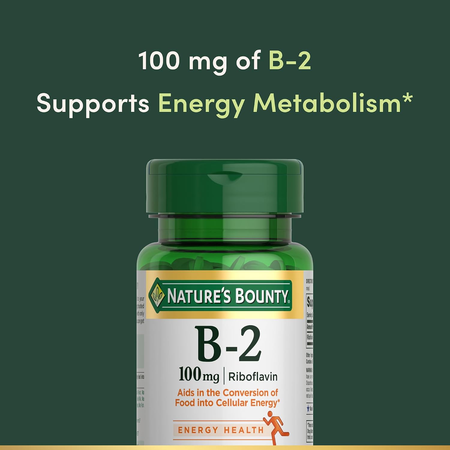 Nature's Bounty Vitamina B-2, 100 mg de Riboflavina, 100 Comprimidos Recubiertos