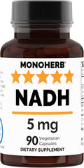 MONOHERB NADH 5 mg 90 Cápsulas Vegetarianas - Suplemento de Nicotinamida Adenina Dinucleótido Reducido