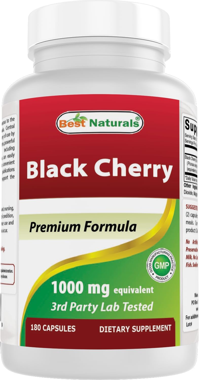 Best Naturals Black Cherry 1000 mg, 180 cápsulas
