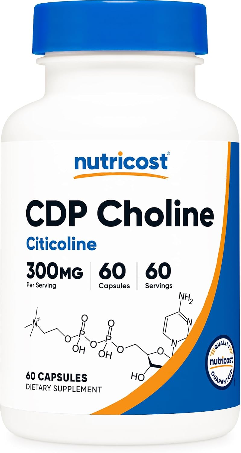 Nutricost CDP Colina (Citicolina) 300mg, 60 Cápsulas Vegetarianas