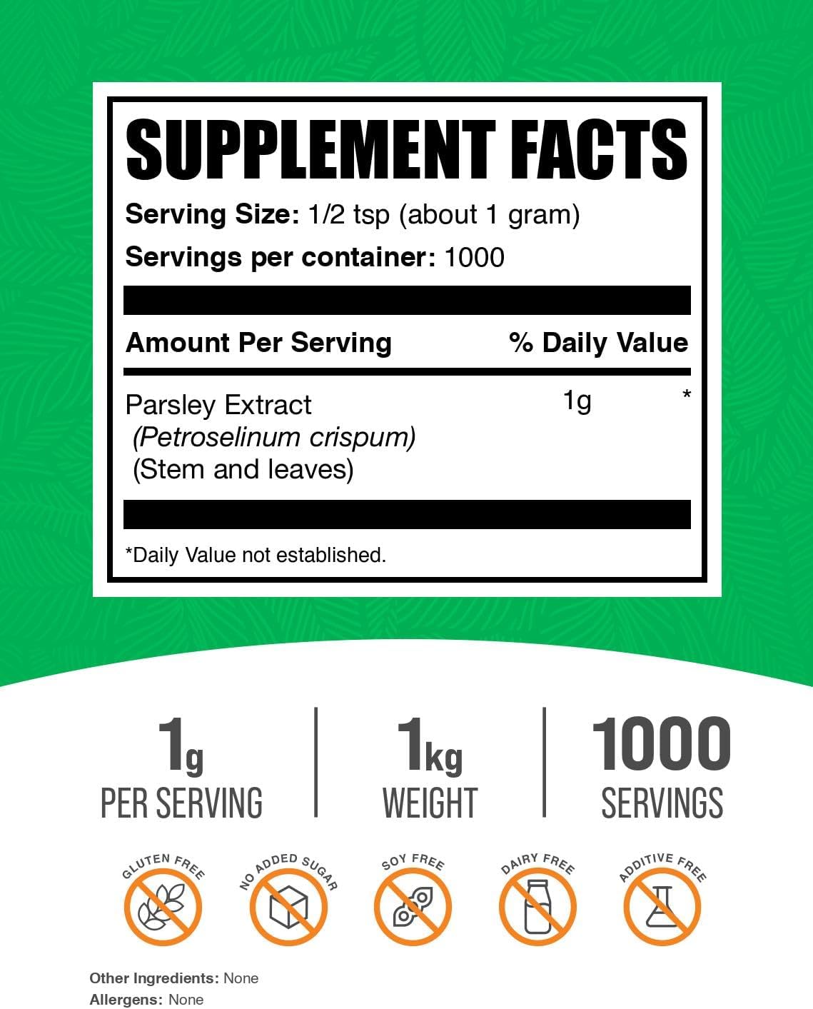 Extracto de perejil en polvo - Suplemento alimenticio, 1 kg
