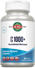 KAL C-1000 Plus, Vitamina C 1000 mg, Liberación Sostenida, 100 Comprimidos