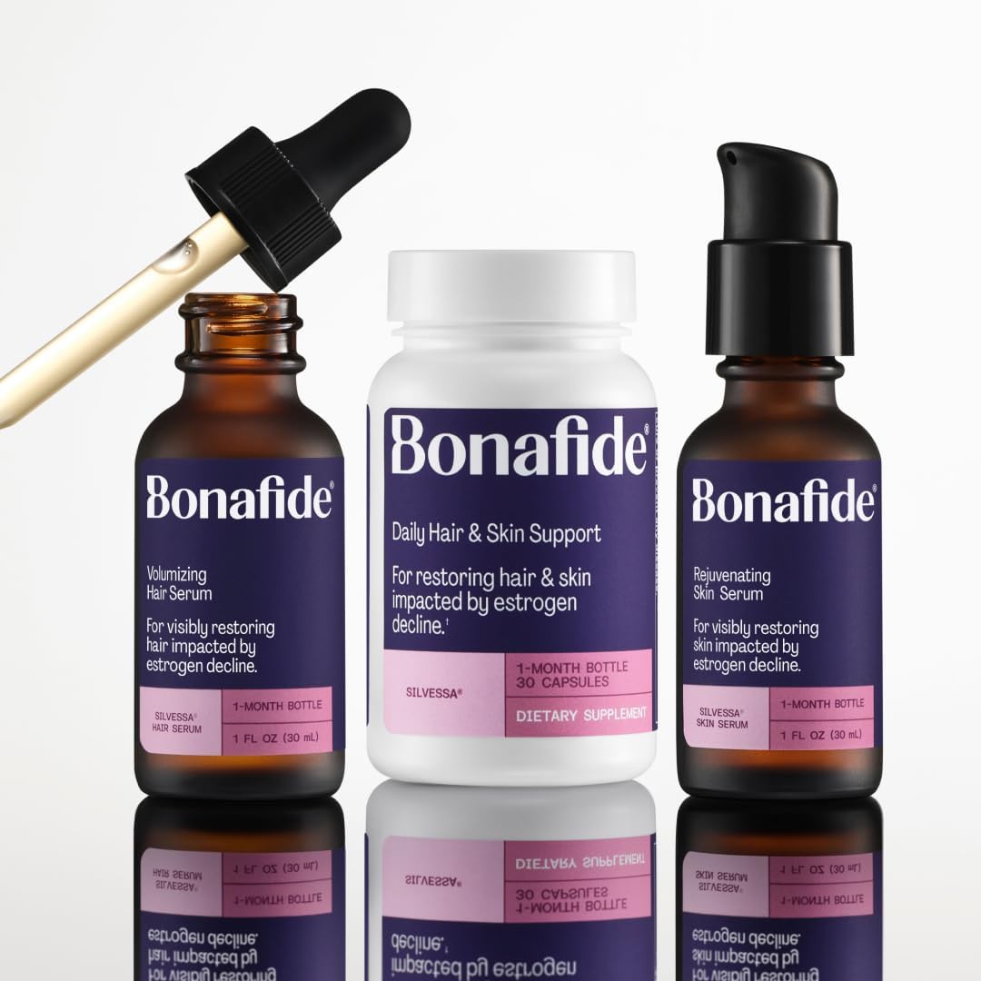 Bonafide Silvessa Cápsulas de Apoyo para Cabello y Piel – Sin Hormonas – 90 Cápsulas (Suministro para 90 Días)
