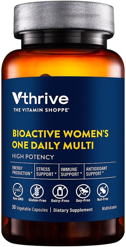 Vthrive Once Daily Multivitamínico Bioactivo para Mujeres - Fórmula Avanzada para Apoyar el Envejecimiento Saludable, el Manejo del Estrés y la Vitalidad General con Nutrientes Esenciales (30 Cápsulas Vegetarianas)