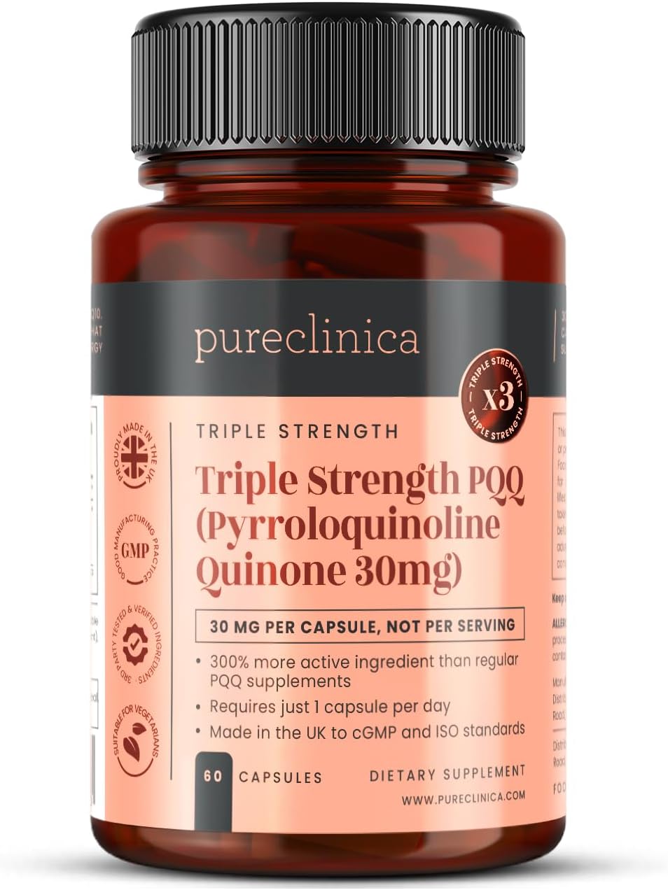 PQQ (Pirroloquinolina Quinona) 30mg - 60 Cápsulas Veganas