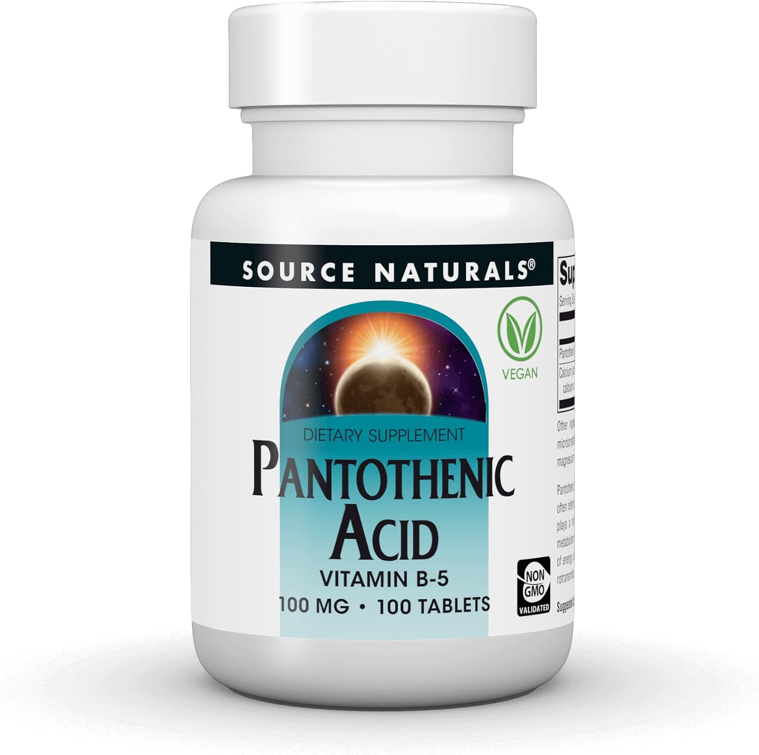 Source Naturals Ácido Pantoténico 100 mg - Vitamina B5 - 100 Comprimidos