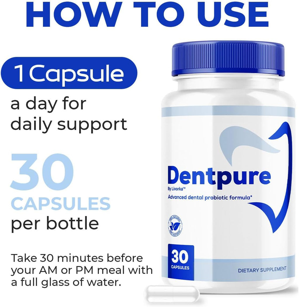 Dentpure Probiotics - Probiótico Natural para Encías y Dientes, 30 Cápsulas