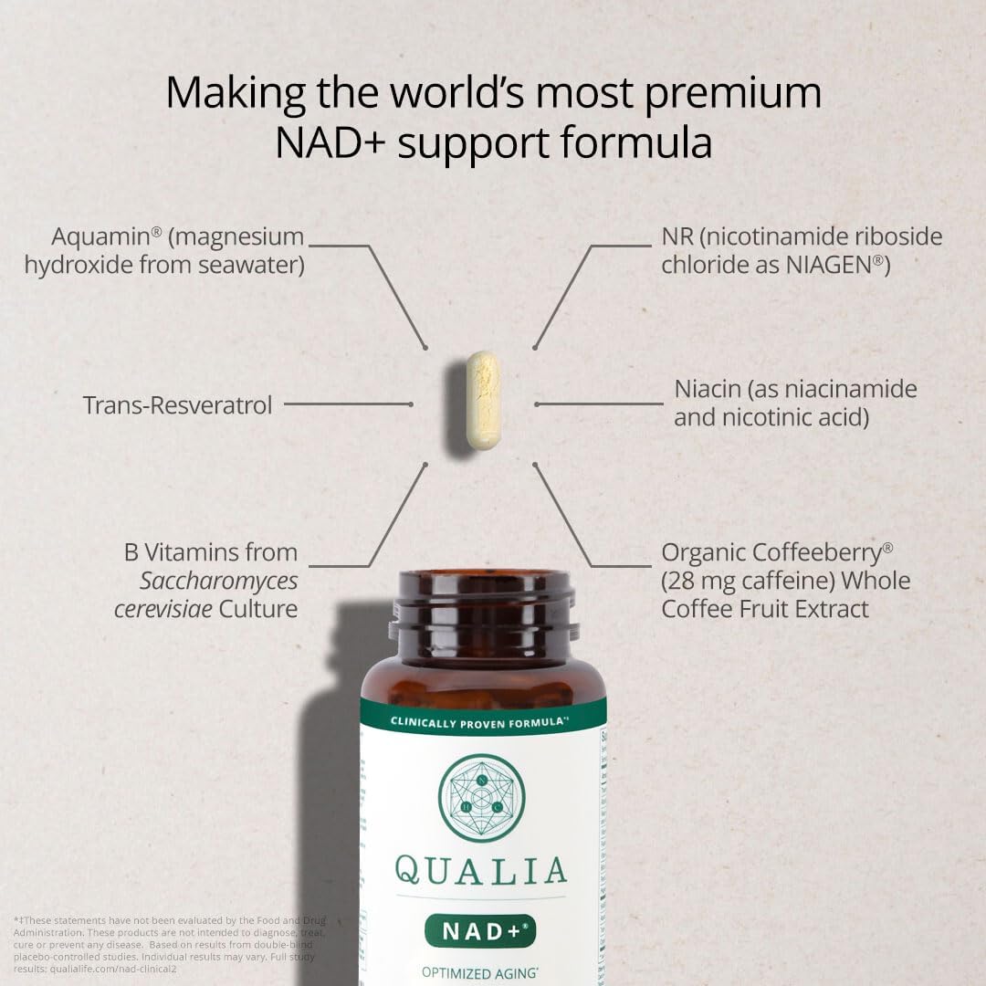 Qualia NAD+ | Suplemento de NAD+ con 3 Precursores (3 Meses)
