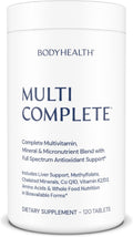 BodyHealth Multi Complete (120 Cápsulas) - Multivitamínico Diario con Alimentos Integrales, Minerales, Antioxidantes y Extractos para el Hígado