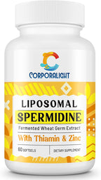CORPORALIGHT Espermidina 30mg - Suplemento Liposomal de Alta Absorción con Zinc y Tiamina - 120 Cápsulas Blandas