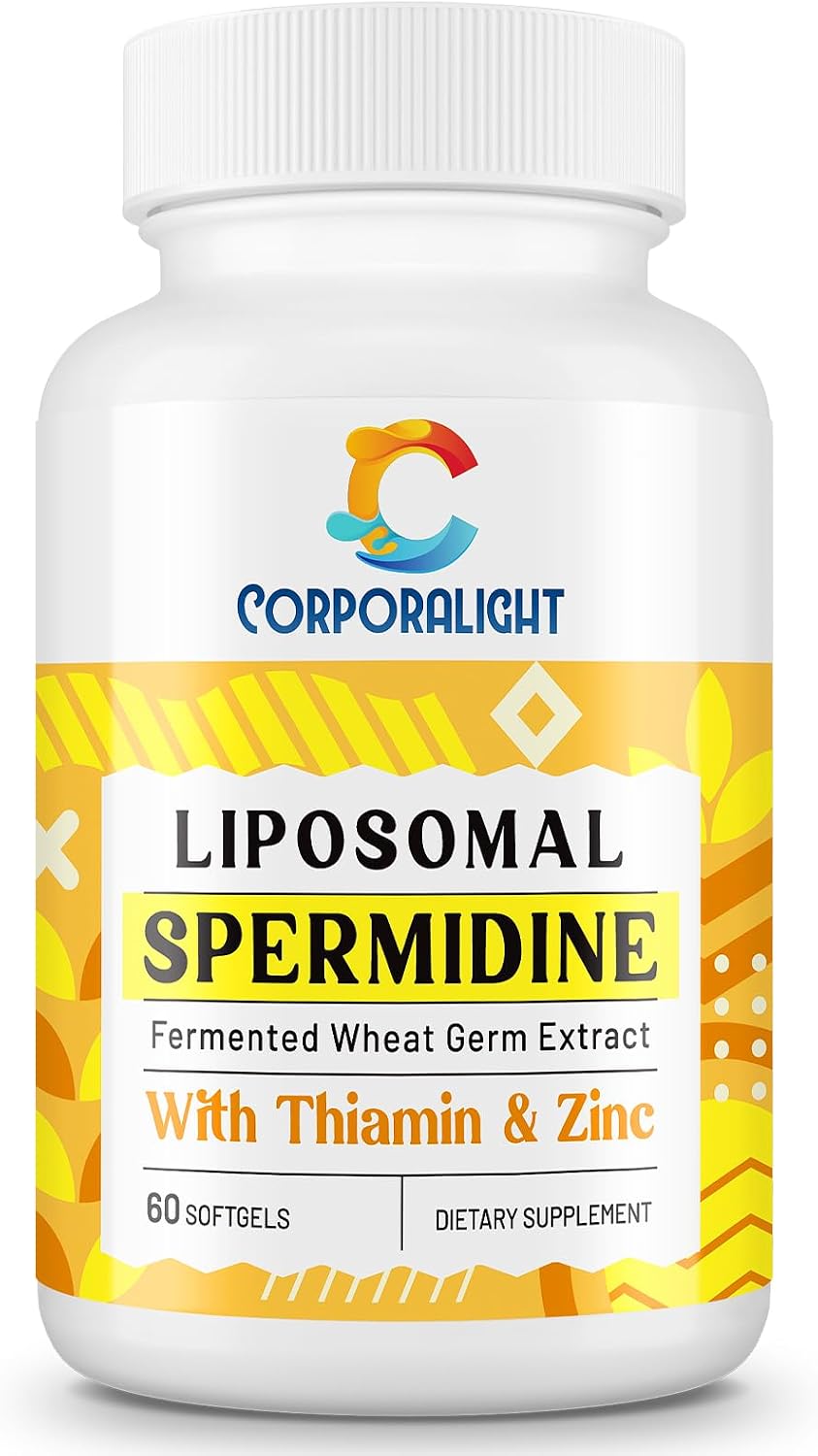CORPORALIGHT Espermidina 30mg - Suplemento Liposomal de Alta Absorción con Zinc y Tiamina - 120 Cápsulas Blandas