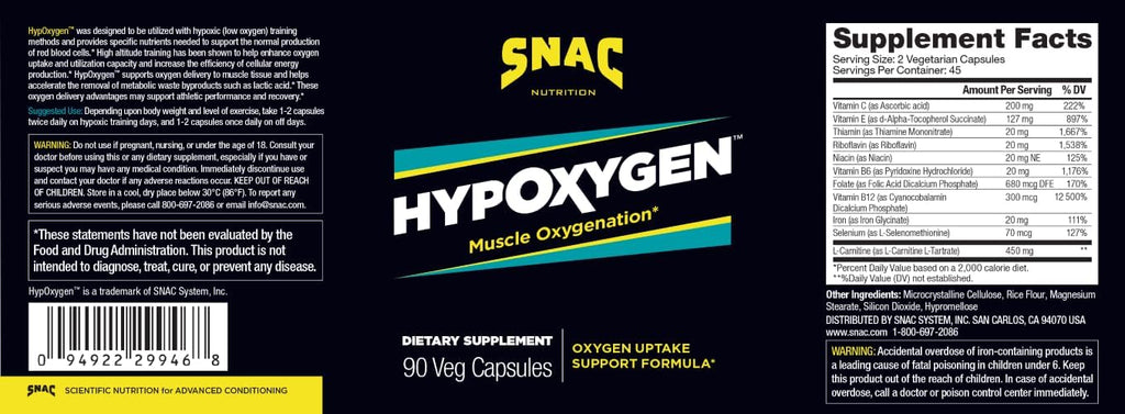 SNAC HypOxygen – Formula for Oxygenation and Performance, 90 Capsules