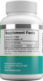 HAYAT Vitamina B12 1000 mcg – Suplemento Vegano para el Metabolismo Energético (60 Comprimidos)