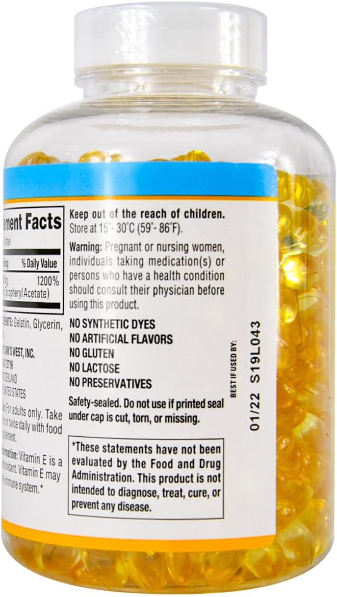 Member's Mark Vitamina E 180 mg, 500 Cápsulas