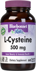 Bluebonnet Nutrition L-Cysteine 500mg – Free-Form Amino Acid, Soy-Free, Gluten-Free, Non-GMO, Vegan, 60 Vegetable Capsules