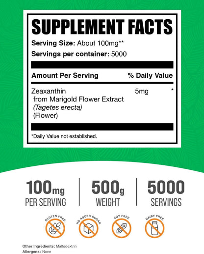 BulkSupplements.com Zeaxantina en Polvo - – Extracto de flor de caléndula: Fuente natural concentrada de – Image 2