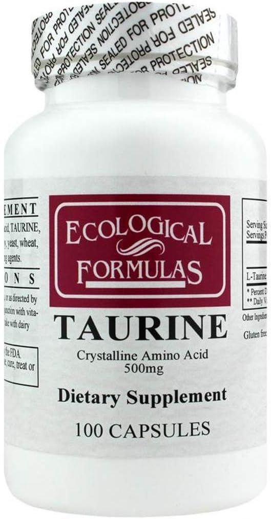 L-Taurina 500 mg - 100 Cápsulas - Ecological Formulas