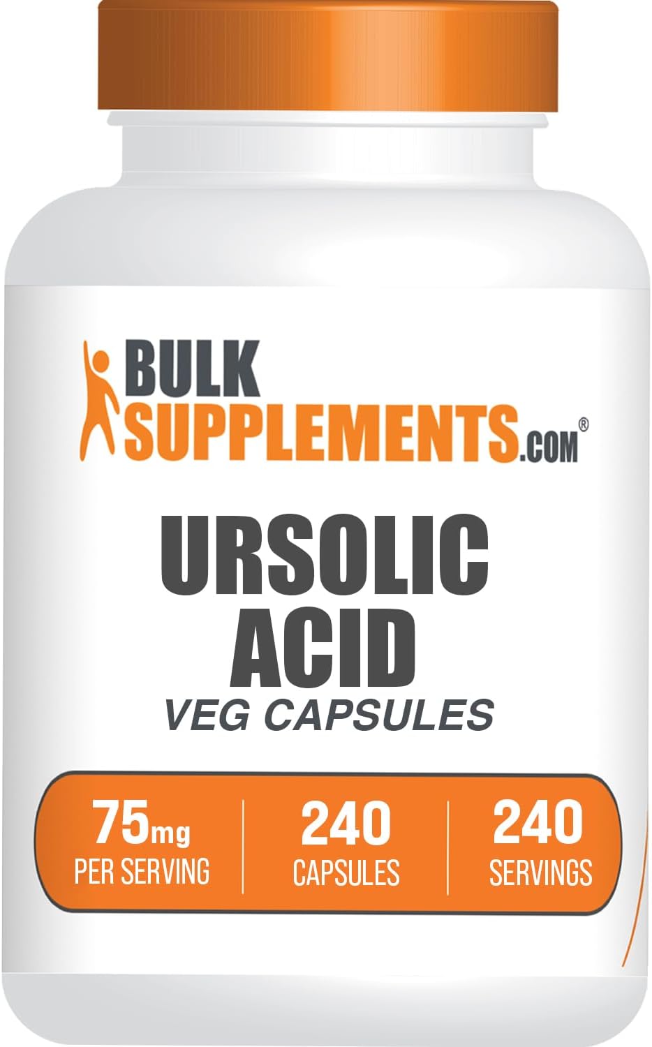 Cápsulas de Ácido Ursólico de BulkSupplements - 75 mg, 240 Cápsulas (Vegano)