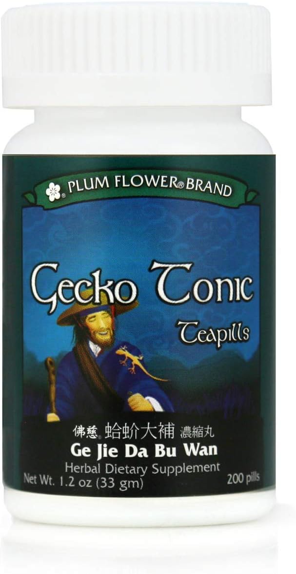 Gecko Tonic Teapills (Ge Jie Da Bu Wan), 200 comprimidos, Plum Flower
