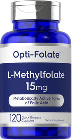 Carlyle L-Metilfolato 15 mg | 120 Cápsulas | Máxima Potencia | Optimizado y Activado | No GMO, Sin Gluten