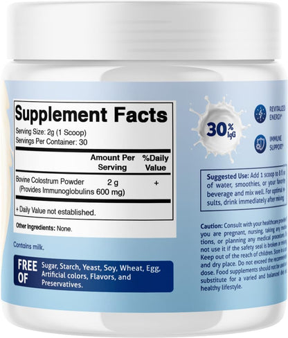 Vitamatic Calostro Bovino en Polvo 30% IgG - – Pureza: Evita productos con rellenos, aditivos o alérgenos. Este – Image 7