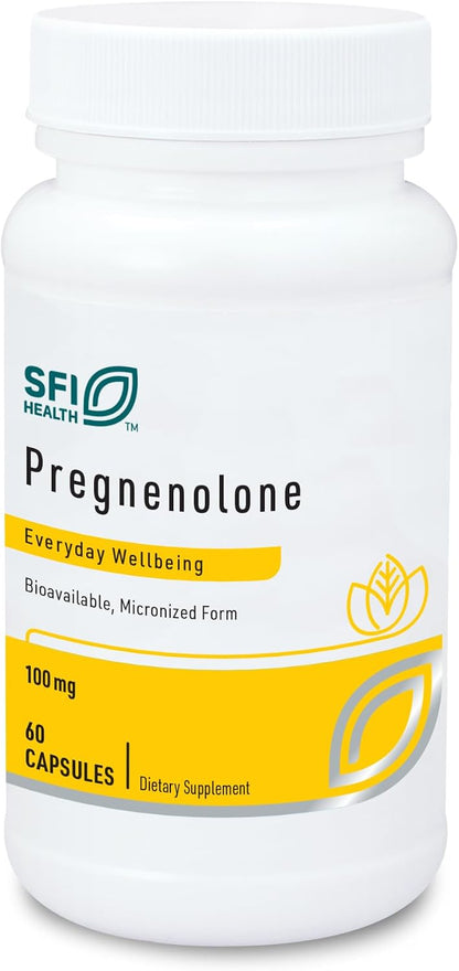 Klaire Labs Pregnenolona 100mg - 60 Cápsulas – Micronizada: El proceso de micronización reduce el tamaño de las – Image 1