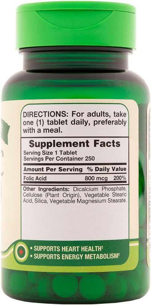 Nature's Truth Ácido Fólico 800 mcg - 250 Comprimidos (Pack de 3)
