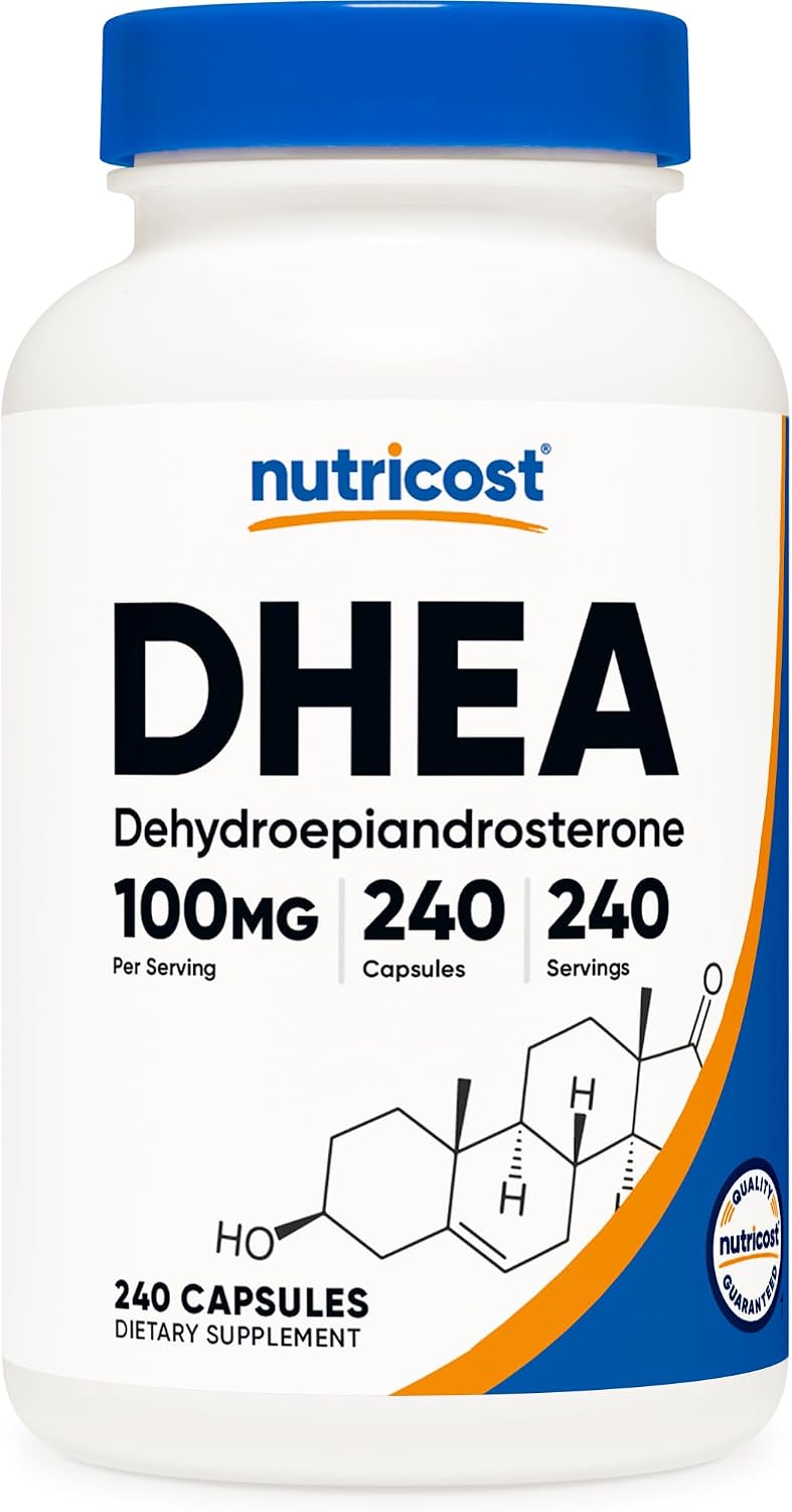 Nutricost DHEA 100mg, 240 Cápsulas - Sin Gluten, Sin Soja, No GMO