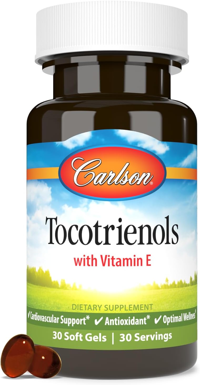 Carlson - Tocotrienoles, 40 mg, con vitamina E de fuente natural, gamma, alfa, delta, beta, de origen sostenible, 180 cápsulas blandas