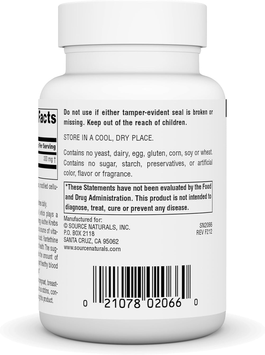 Source Naturals Pantethine 300 mg - 90 Comprimidos