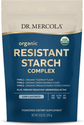 Dr. Mercola Complexe Orgánico de Almidón Resistente – Salud Intestinal e Inmunitaria – Plátano Verde, Harina de Chufa y Patata – Sin Gluten y Sin Soja – 270 g (30 raciones)