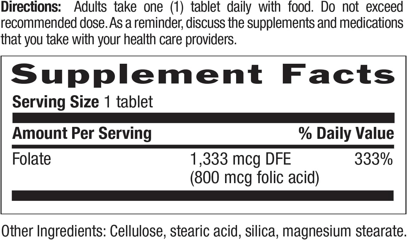 Country Life Folate 800 mcg - 100 Comprimidos