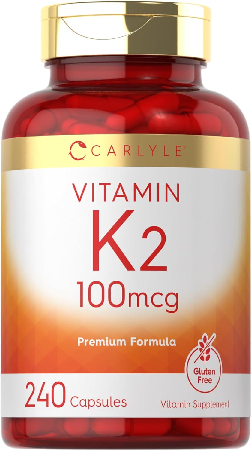 Carlyle Vitamin K2 Supplement 100 mcg MK-4, 240 Cápsulas