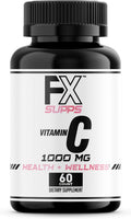 FXSUPPS Vitamina C 1000 mg (100 Cápsulas) - Suplemento Vegano de Vitamina C para Adultos