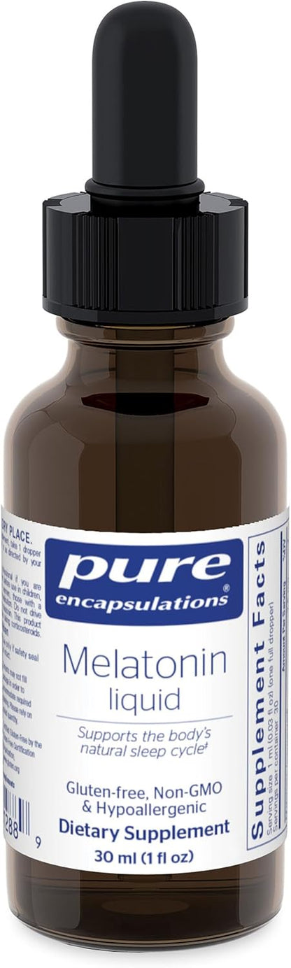 Pure Encapsulations Melatonina Líquida | Suplemento Hipoalergénico Apoya el Ciclo Natural del Sueño | 1 fl. oz. (30 ml) – Image 1