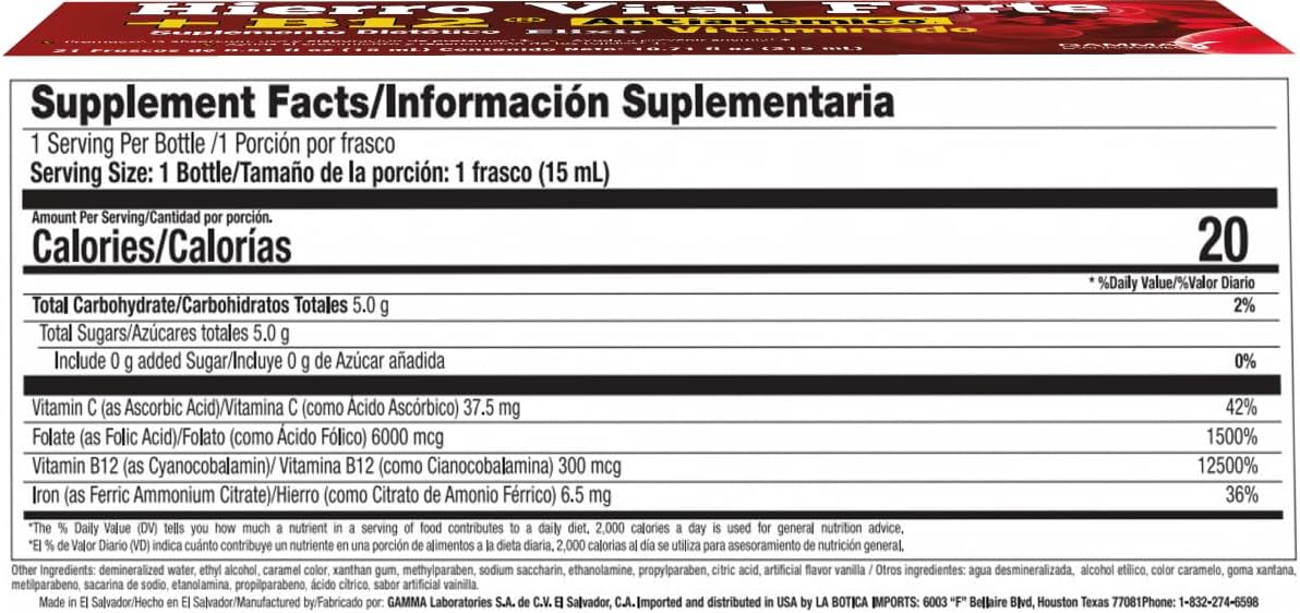 HIERRO VITAL Forte + B12 Antianémico, 21 comprimidos