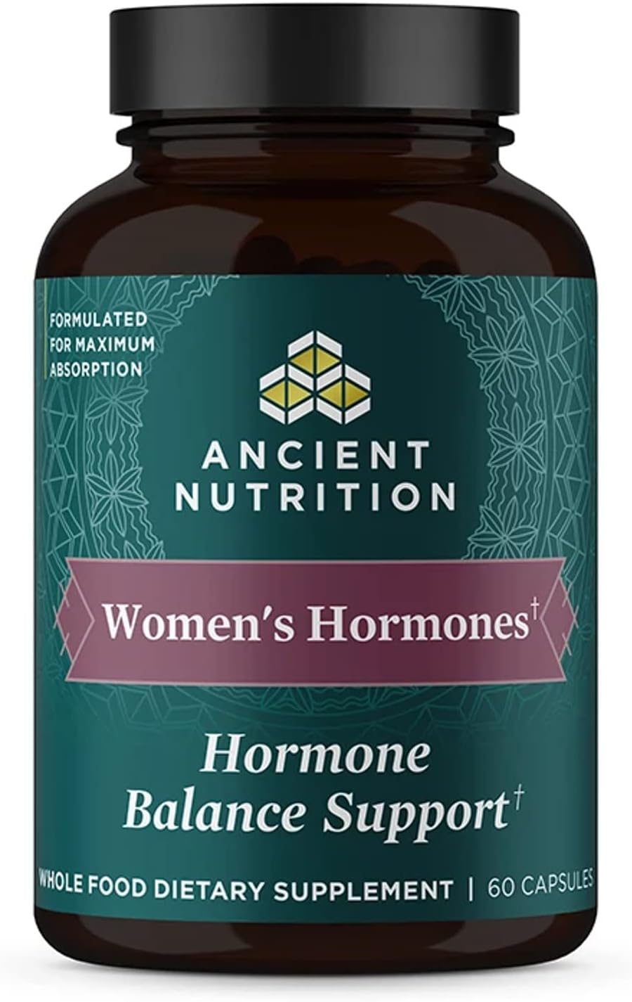 Ancient Nutrition Women's Hormones – Ayuda a Reducir el Estrés, Apoya la Energía y el Equilibrio Hormonal – 60 Cápsulas