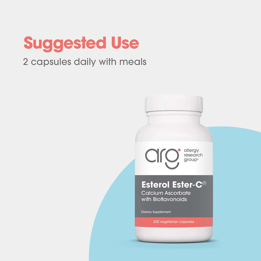 Allergy Research Group Esterol Ester C – Vitamina C tamponada con bioflavonoides y quercetina, 200 cápsulas