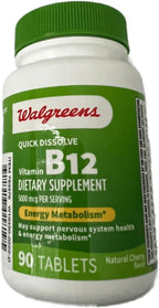 Walgreens Vitamina B12 5000 mcg, 90 Comprimidos