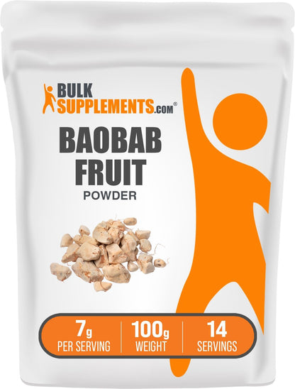 BulkSupplements Baobab en Polvo - Suplemento – Apoyo inmunitario: Gracias a su contenido natural de vitamina C, el – Image 1