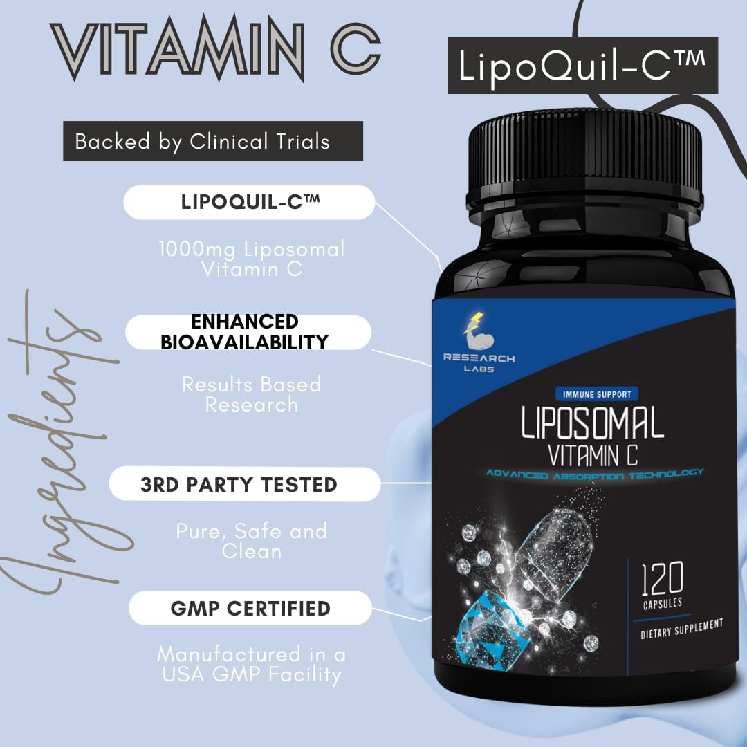 Research Labs LipoQuil-C™ Vitamina C Liposomal 1000mg – 120 Cápsulas