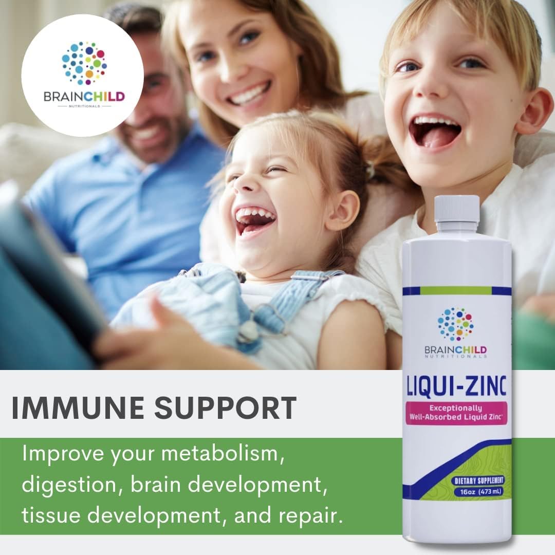 BrainChild Nutritionals LiquiZinc Fórmula Líquida de Zinc (Sin Sabor, 473ml)