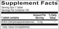 DHEA 5mg Suplemento - Apoyo para el Equilibrio Hormonal, Estado de Ánimo y Manejo del Estrés - 100 Comprimidos