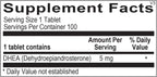DHEA 5mg Suplemento - Apoyo para el Equilibrio Hormonal, Estado de Ánimo y Manejo del Estrés - 100 Comprimidos